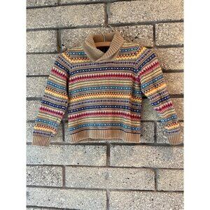 Janie & Jack Kids Fair Isle Knit Sweater Size 6 Multicolor Cotton Blend Cozy Win